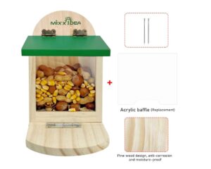 MIXXIDEA Wooden Squirrel Feeder Box