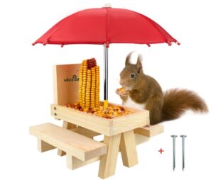 MIXXIDEA Squirrel Feeder Table with Umbrella