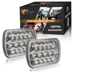 Partsam 2PCS Rectangle H6054 LED Headlights 