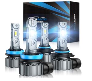 Marsauto M1S 9005/HB3 H11/H8/H9 Light Bulbs Combo