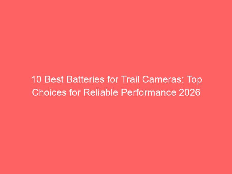 10 Best Batteries for Trail Cameras: Top Choices for Reliable Performance 2026