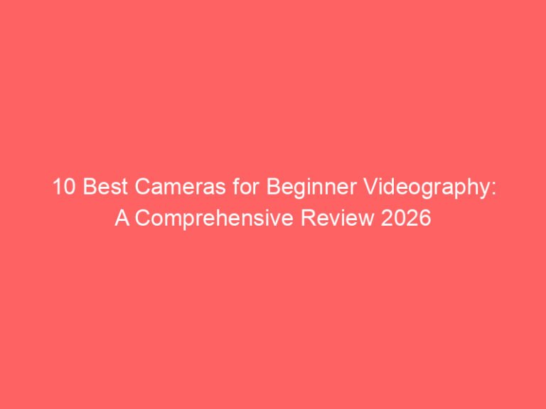 10 Best Cameras for Beginner Videography: A Comprehensive Review 2026