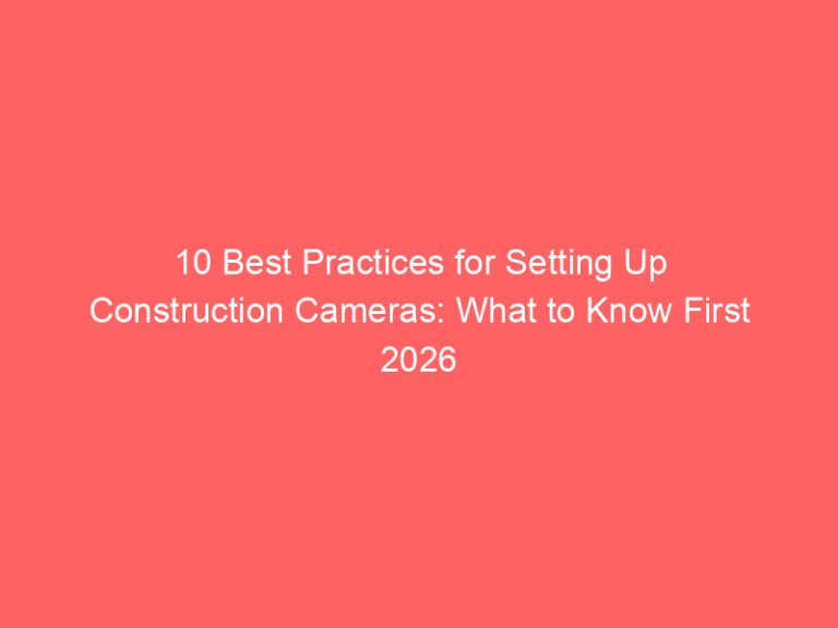 10 Best Practices for Setting Up Construction Cameras: What to Know First 2026