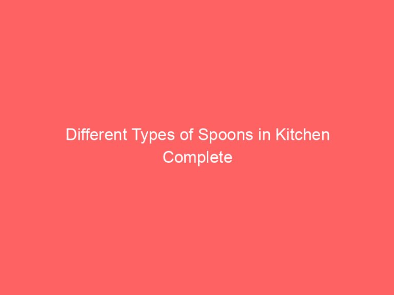 Different Types of Spoons in Kitchen Complete Guide