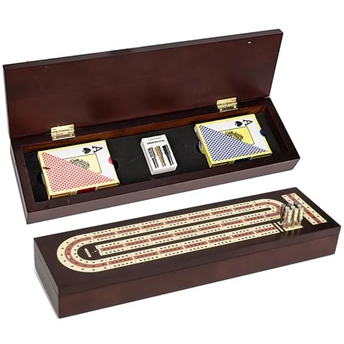 cribbage board with pegs