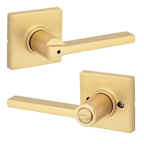 satin brass lever door handles