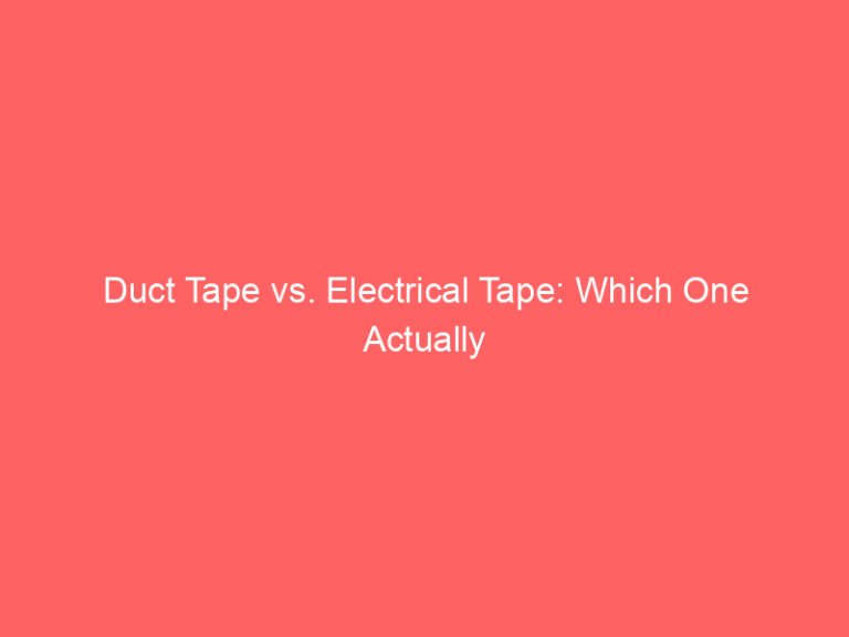 Duct Tape vs. Electrical Tape: Which One Actually Fixes a Cut Wire?